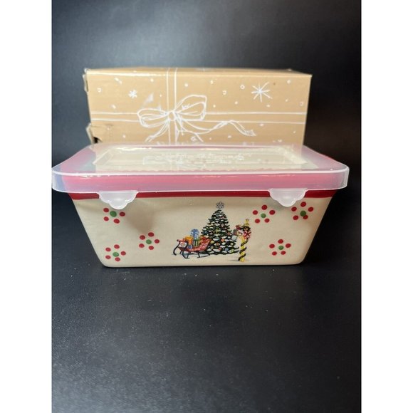 Temp-Tations Other - Temp-Tations by Tara HOLIDAY 12 oz loaf pan with plastic cover Christmas Tree